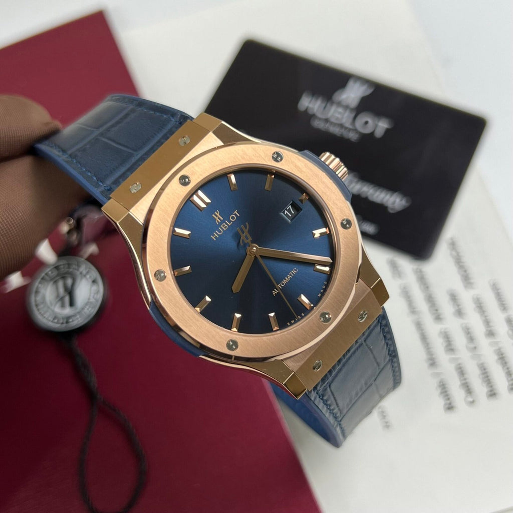 Hublot Watch Classic Fusion King Gold Blue Dial 42mm