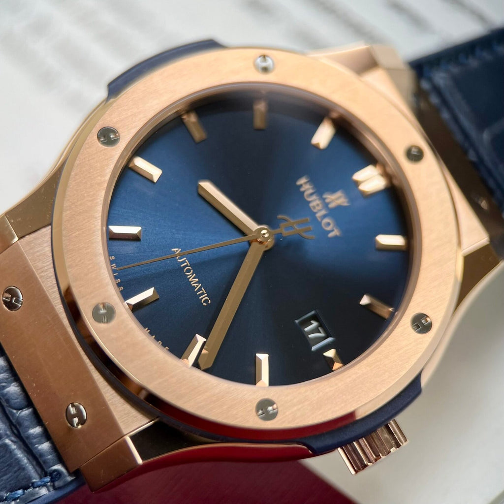 Hublot Watch Classic Fusion King Gold Blue Dial 42mm