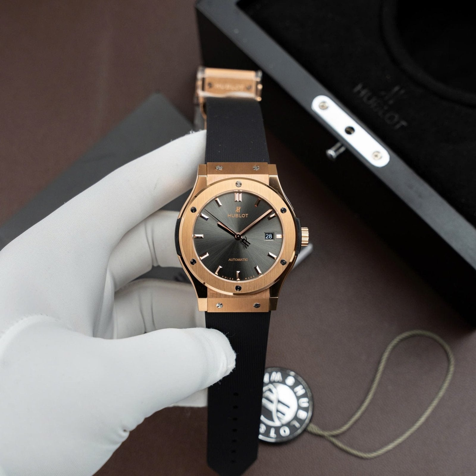 Hublot Classic Fusion King Gold Watch Gray Dial Movement SW300 Swiss Made 42mm