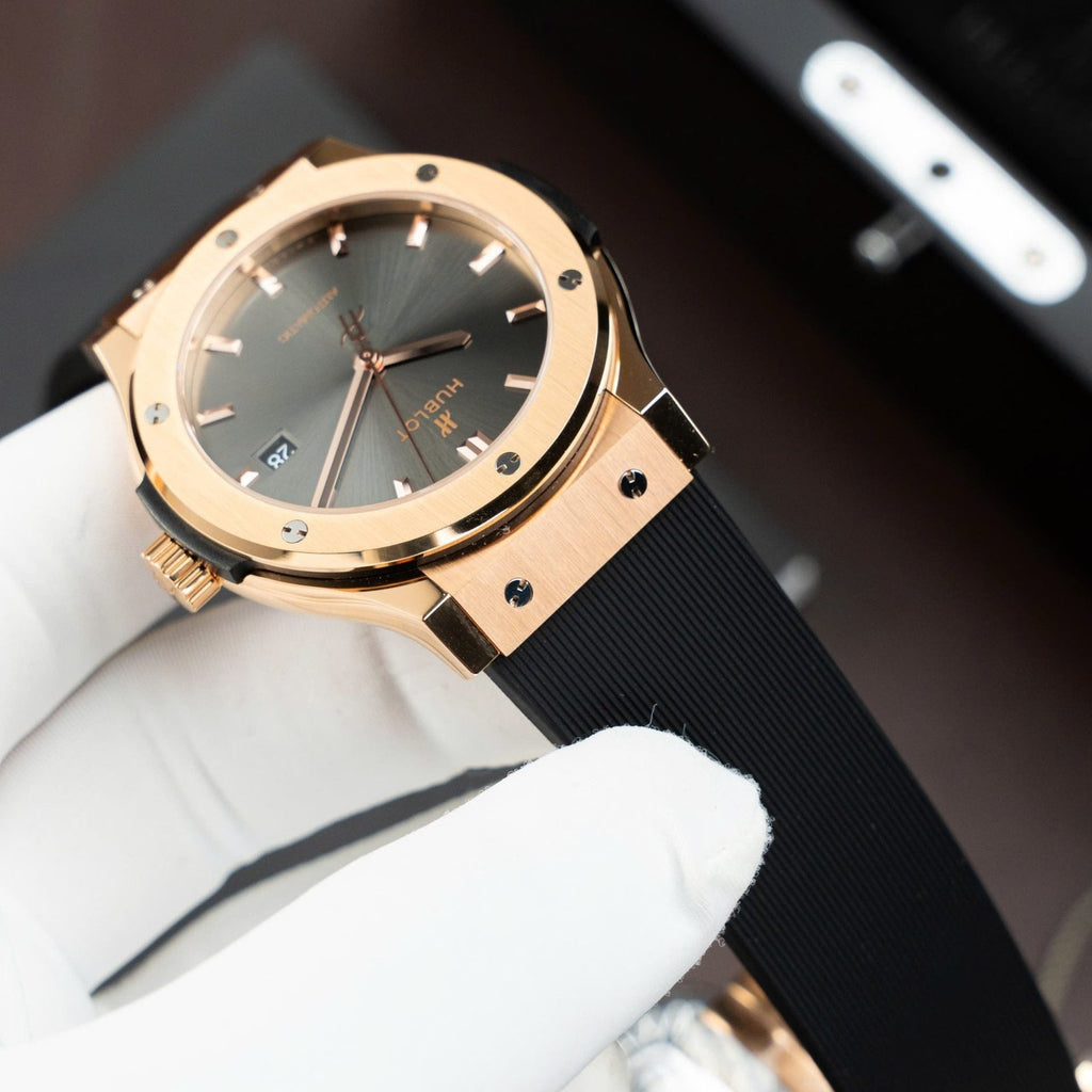 Hublot Classic Fusion King Gold Watch Gray Dial Movement SW300 Swiss Made 42mm