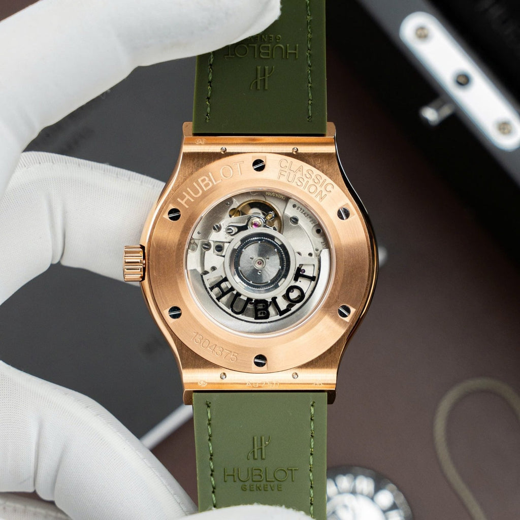 Hublot Classic Fusion King Gold Watch Green Dial Movement SW300 Swiss Made 42mm