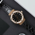 Hublot Classic Fusion King Gold Watch Moissanite Diamonds 33mm