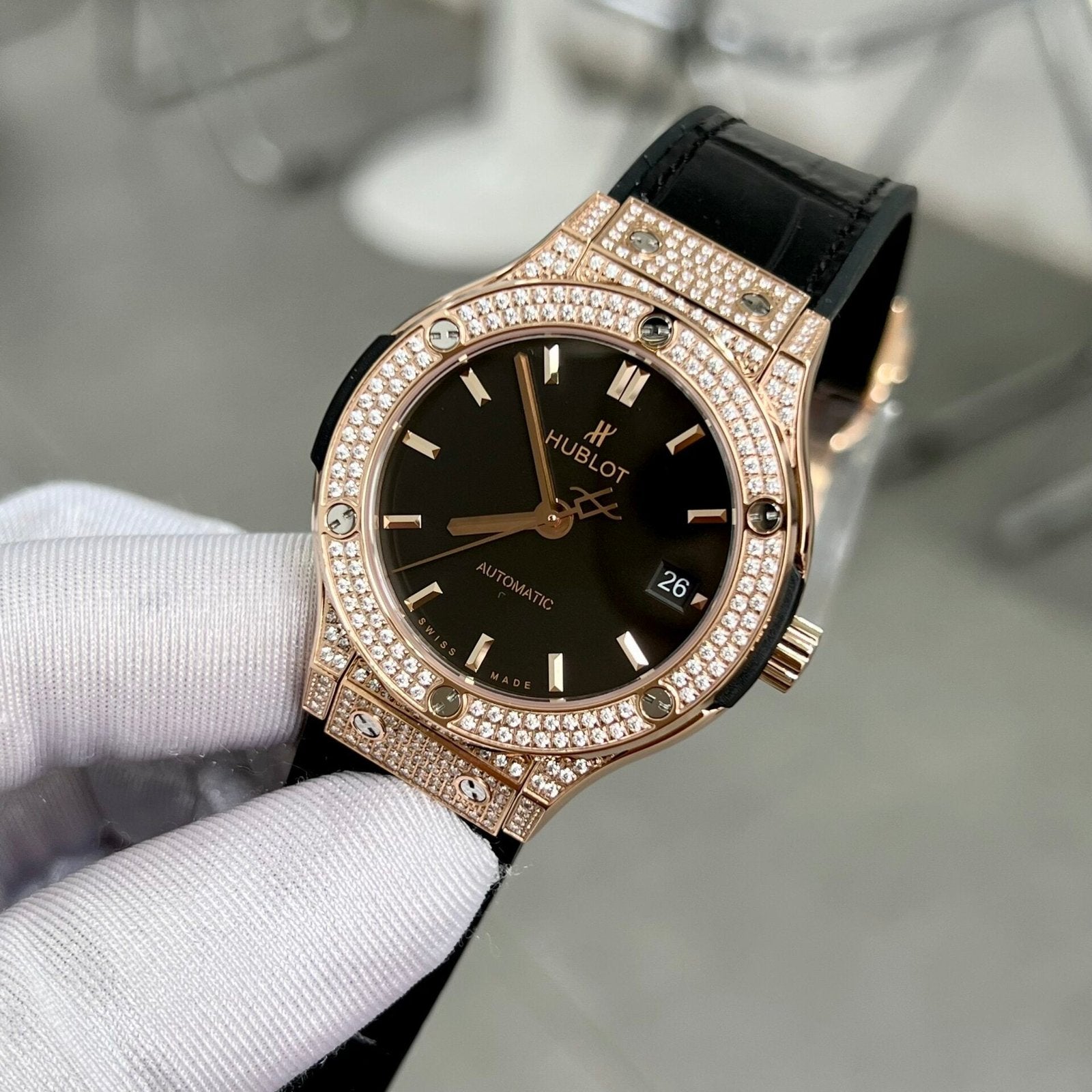 Hublot Watch Classic Fusion King Gold With Diamonds Case 38mm