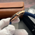 Hublot Watch Classic Fusion King Gold With Moissanite Diamonds Blue 42mm