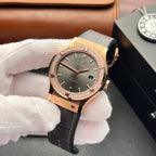Hublot Classic Fusion King Gold Watch With Moissanite Diamond 42mm