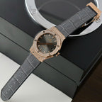 Hublot Classic Fusion King Gold  Watch Gray Dial Diamonds 42mm