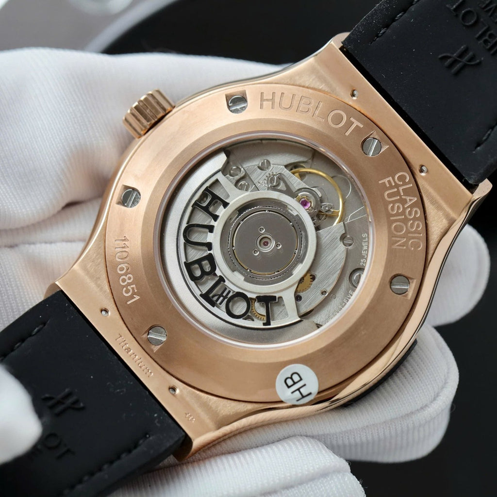 Hublot Classic Fusion King Gold  Watch Gray Dial Diamonds 42mm