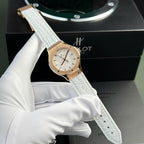 Hublot Classic Fusion King Gold Watch Women White 33mm