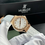 Hublot Classic Fusion King Gold Watch Women White 33mm
