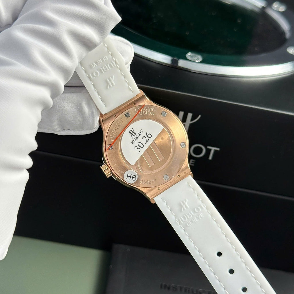 Hublot Classic Fusion King Gold Watch Women White 33mm