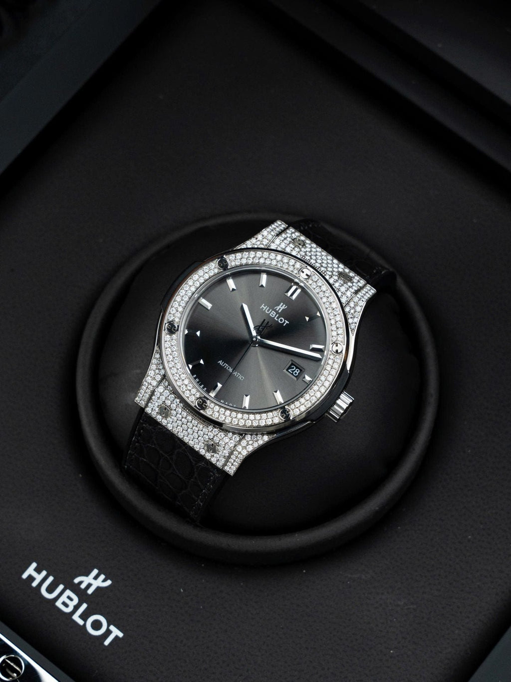 Hublot Classic Fusion Gray Dial  Watch Natual Diamonds Automatic SW300 Movement 42mm