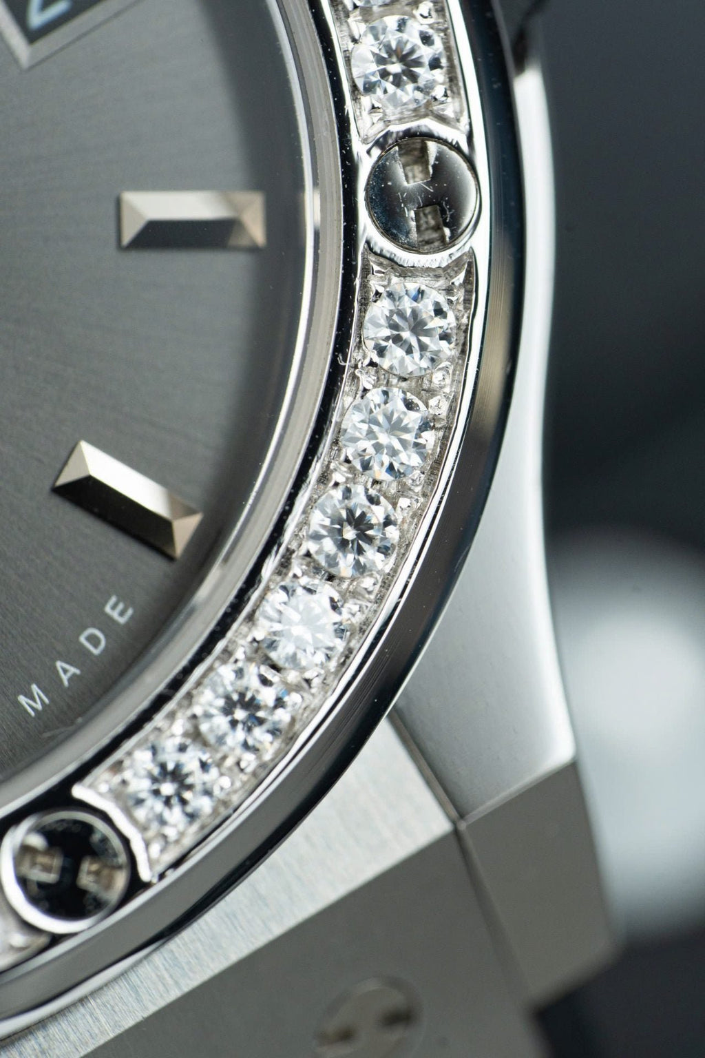 Hublot Classic Fusion Dial Gray Watch Bezel Diamonds Moissanite 38mm