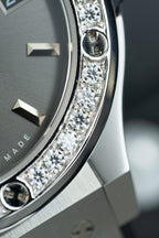Hublot Classic Fusion Dial Gray Watch Bezel Diamonds Moissanite 38mm