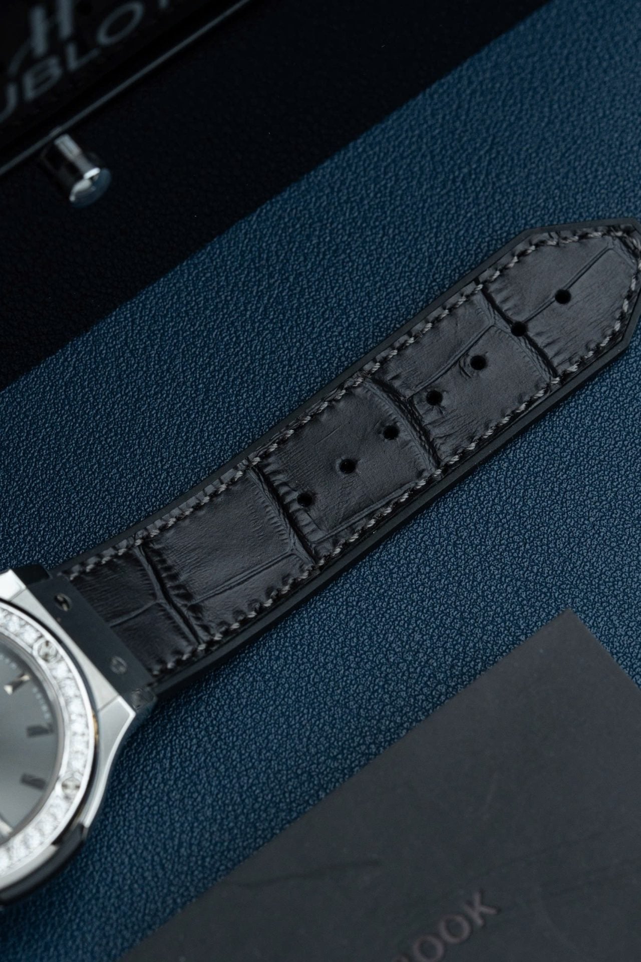 Hublot Classic Fusion Dial Gray Watch Bezel Diamonds Moissanite 38mm
