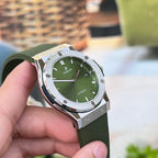 Hublot Classic Fusion Watch Green Dial With Stone 42mm
