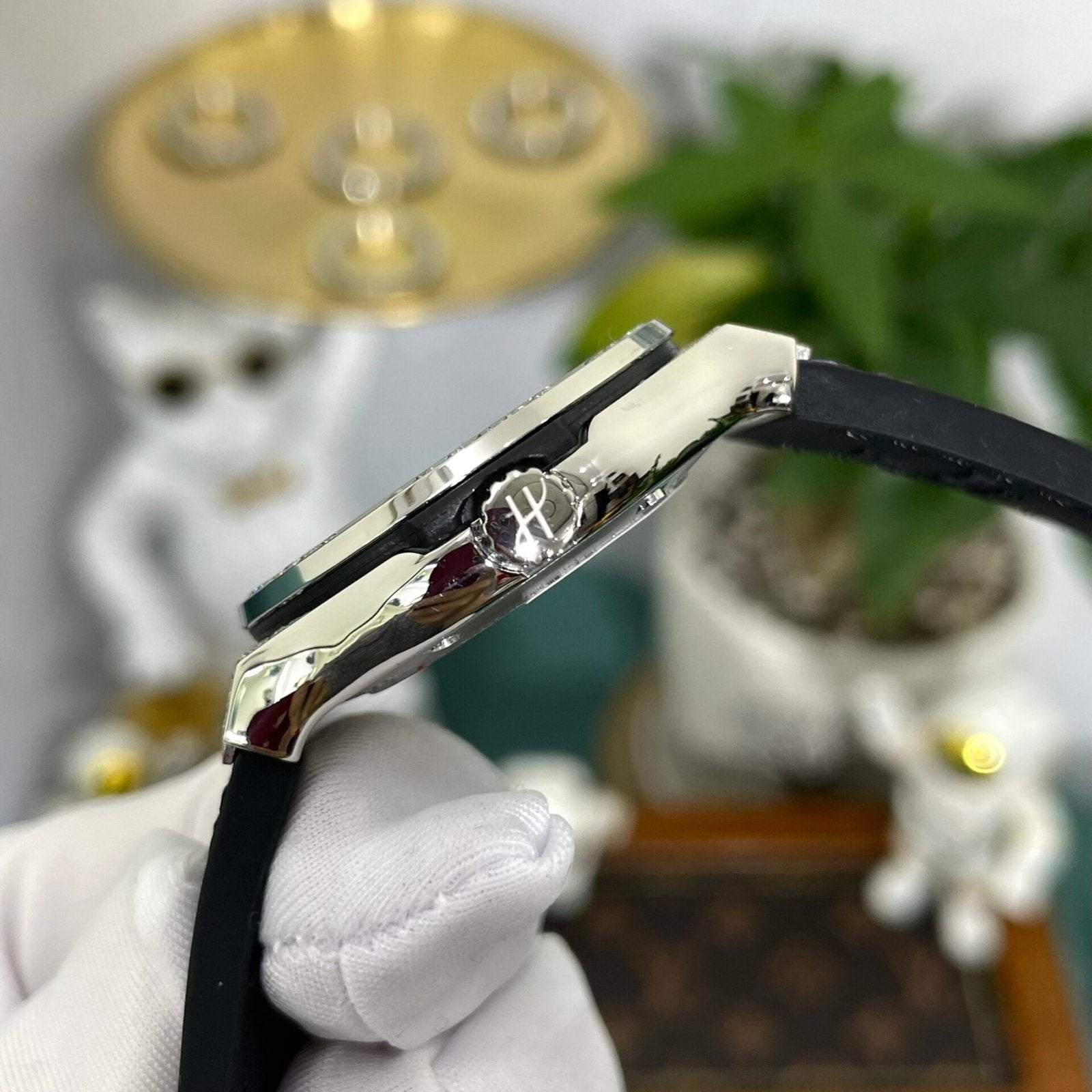 Hublot Watch Classic Fusion Moissanite Diamonds Black Dial 33mm
