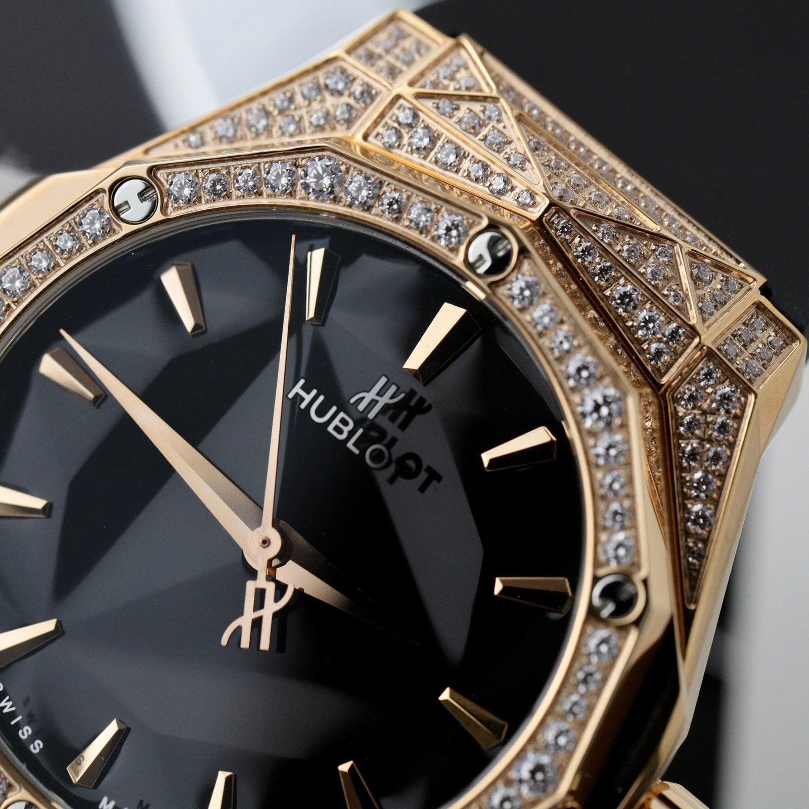 Hublot Orlinski King Gold  Watch Full Moissanite Diamond 40mm