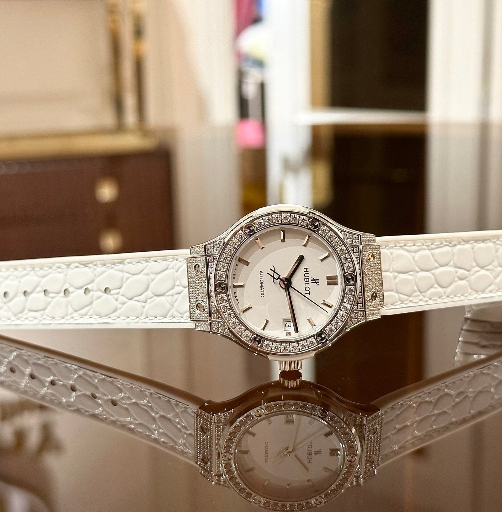 Hublot Classic Fusion Watch White Diamond  38mm