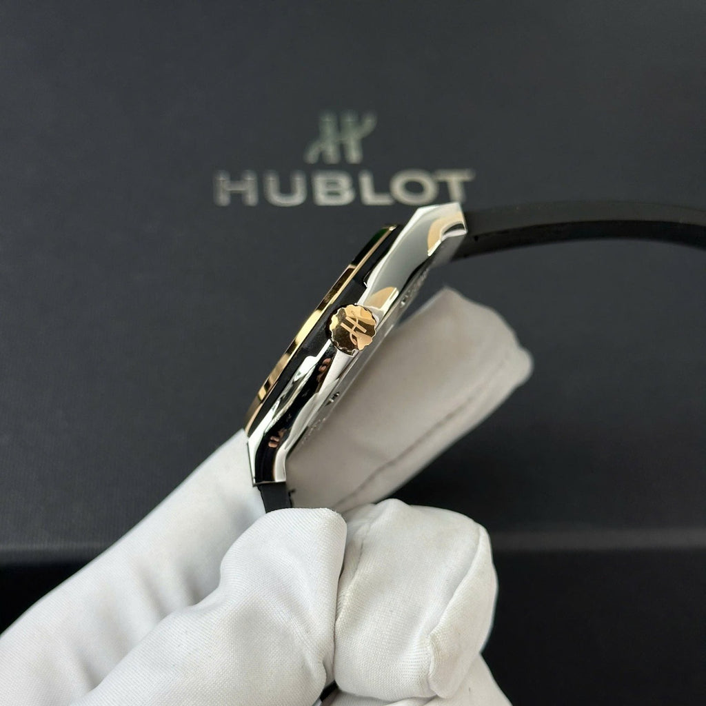 Hublot Classic Fusion Watch Black Dial King Gold Bezel 42mm