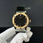 Hublot Classic Fusion Watch Black Dial King Gold Bezel 42mm