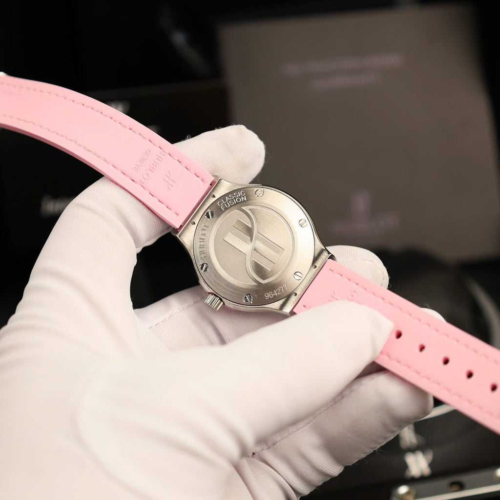 Hublot Classic Fusion Watch Mother Of Pearl Dial + Moissanite Diamonds 33mm