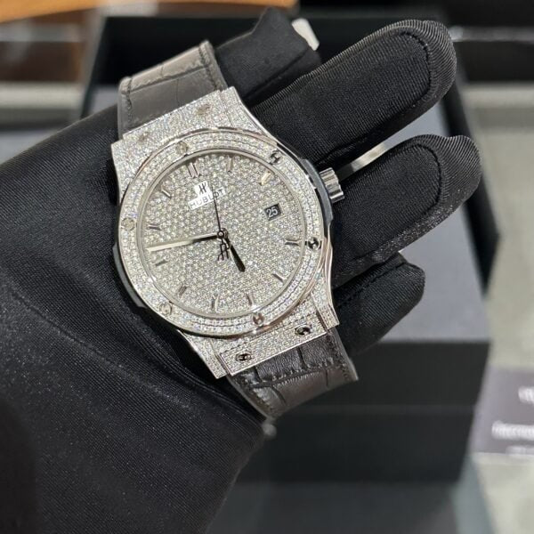 Hublot  Watch Classic Fusion  Full Moissanite Diamonds 42mm