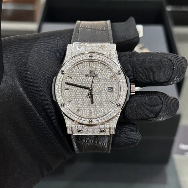Hublot  Watch Classic Fusion  Full Moissanite Diamonds 42mm