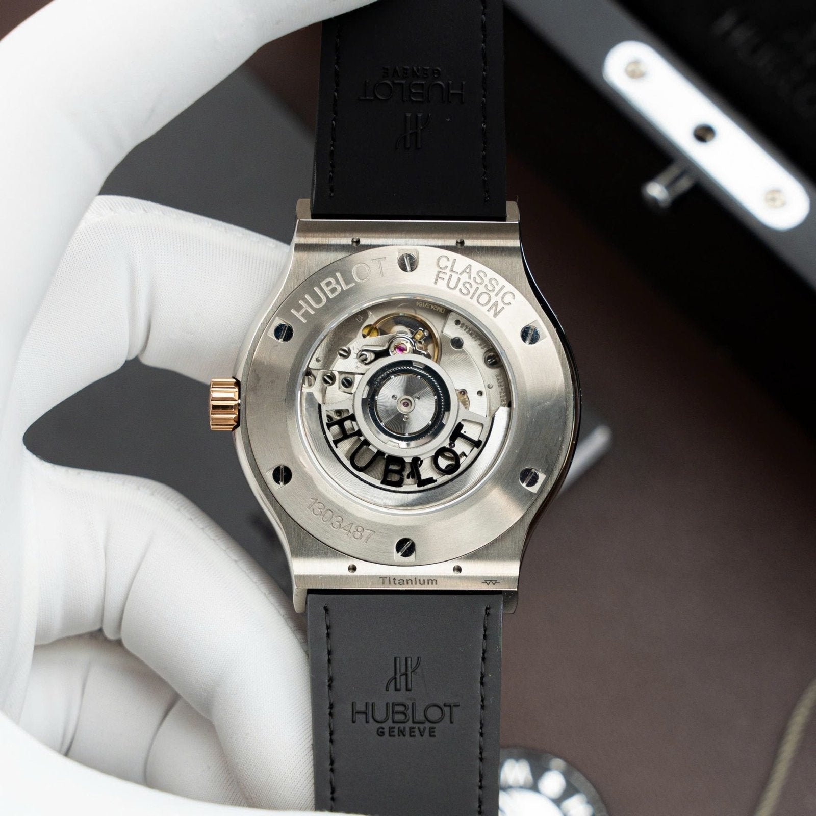 Hublot Classic Fusion Titanium King Gold  Watch Movement SW300 Crocodile Leather Strap 42mm