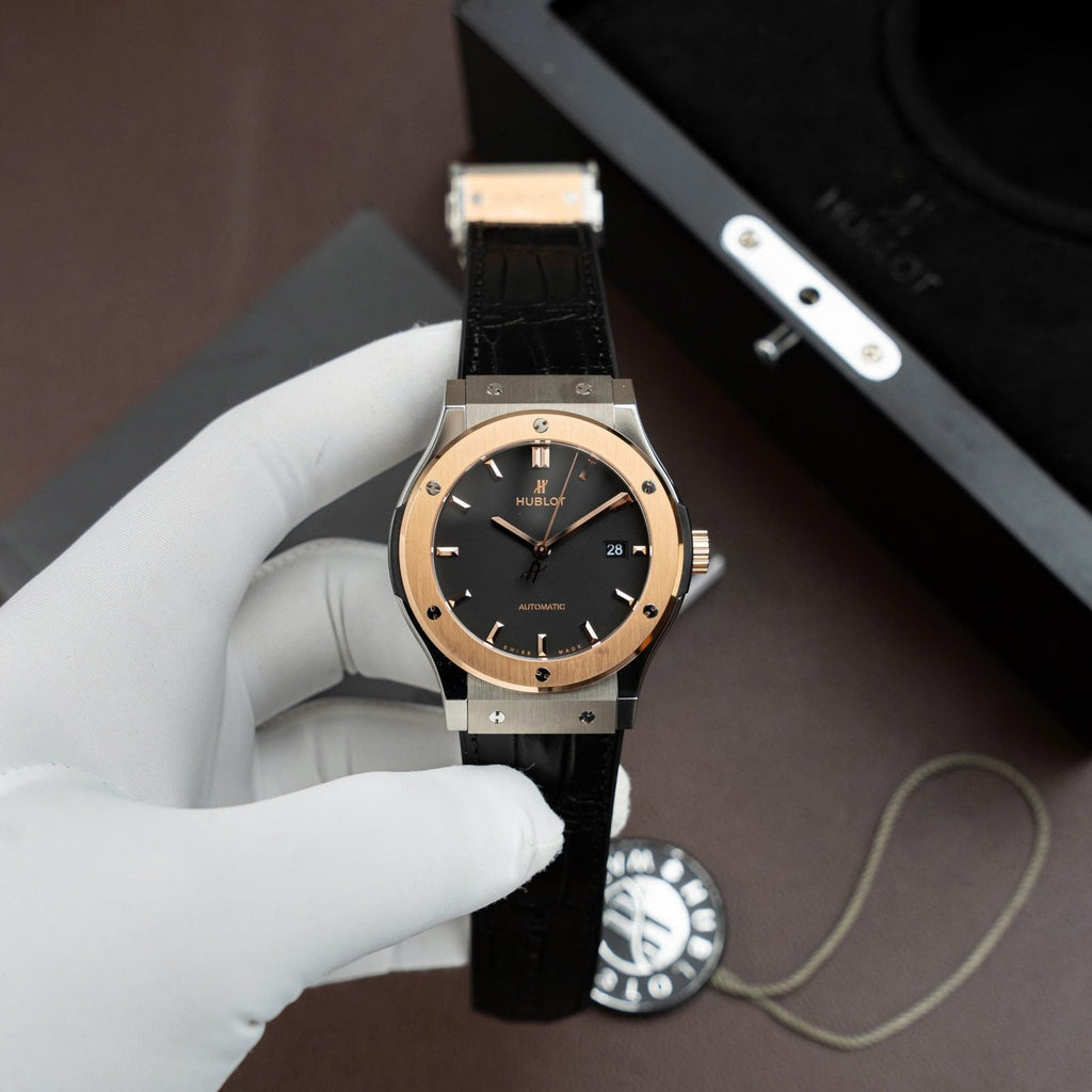 Hublot Classic Fusion Titanium King Gold  Watch Movement SW300 Crocodile Leather Strap 42mm