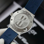 Hublot Classic Fusion Titanium Dial Blue  Watch Moissanite Diamonds 33mm