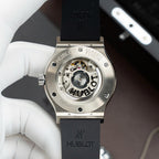 Hublot Classic Fusion Titanium Dial Black Watch Movement SW300 Rubber Strap 42mm
