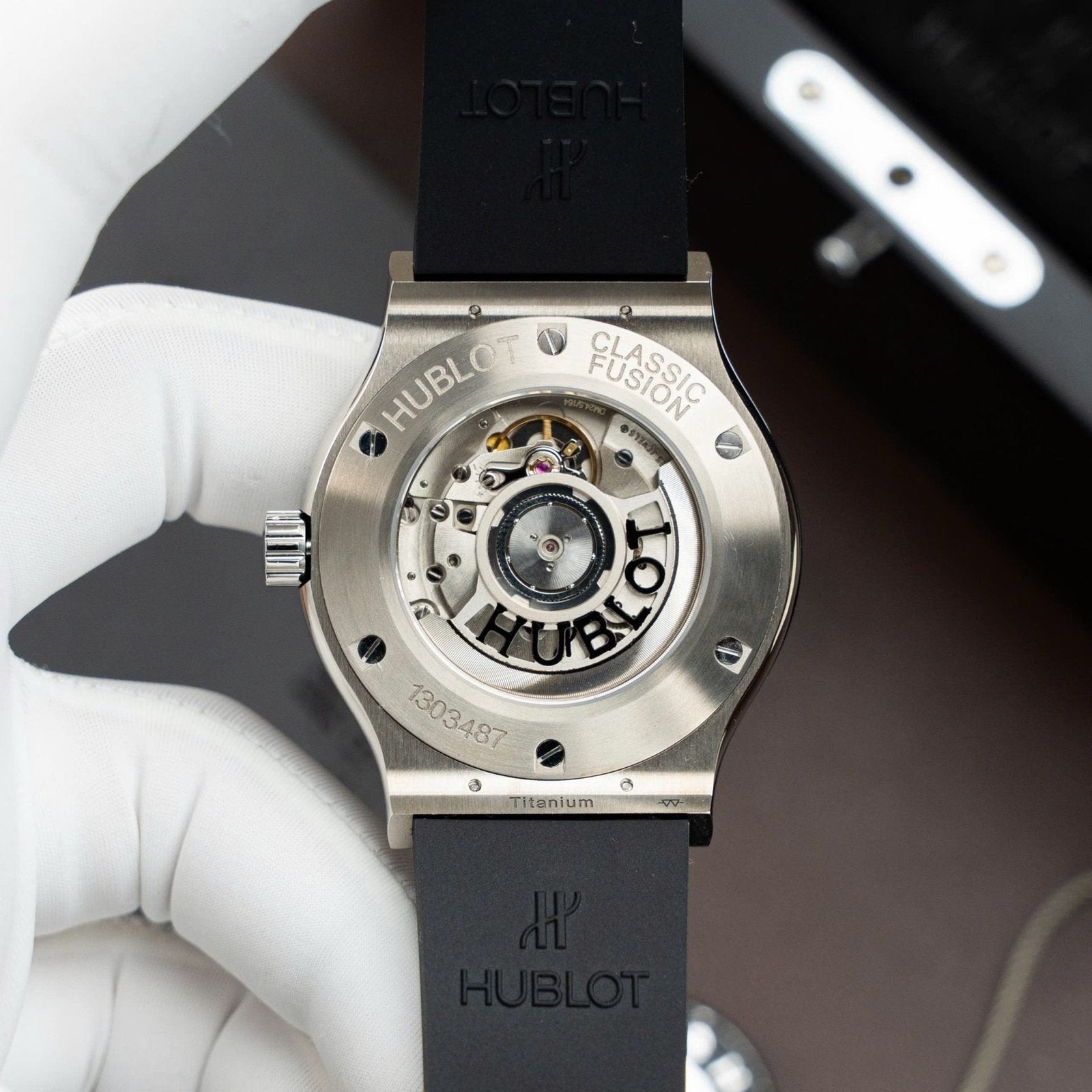 Hublot Classic Fusion Titanium Dial Black Watch Movement SW300 Rubber Strap 42mm