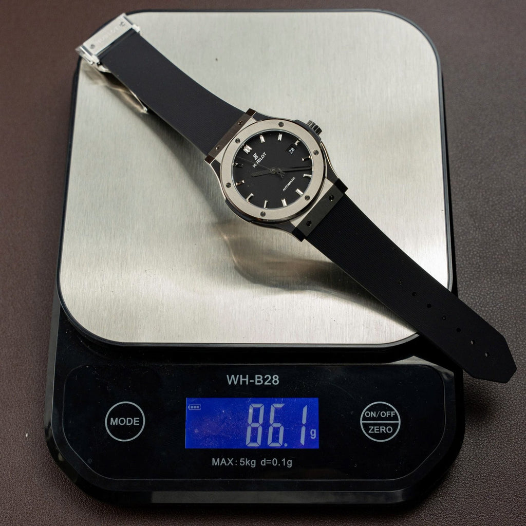 Hublot Classic Fusion Titanium Dial Black Watch Movement SW300 Rubber Strap 42mm