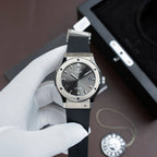 Hublot Classic Fusion Titanium Gray Dial Watch Movement SW300 Rubber Strap 42mm