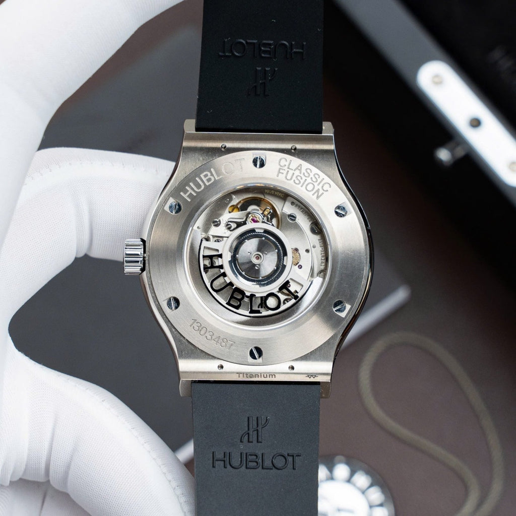 Hublot Classic Fusion Titanium Gray Dial Watch Movement SW300 Rubber Strap 42mm