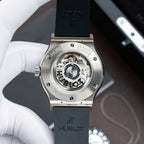 Hublot Classic Fusion Titanium Gray Dial Watch Movement SW300 Rubber Strap 42mm