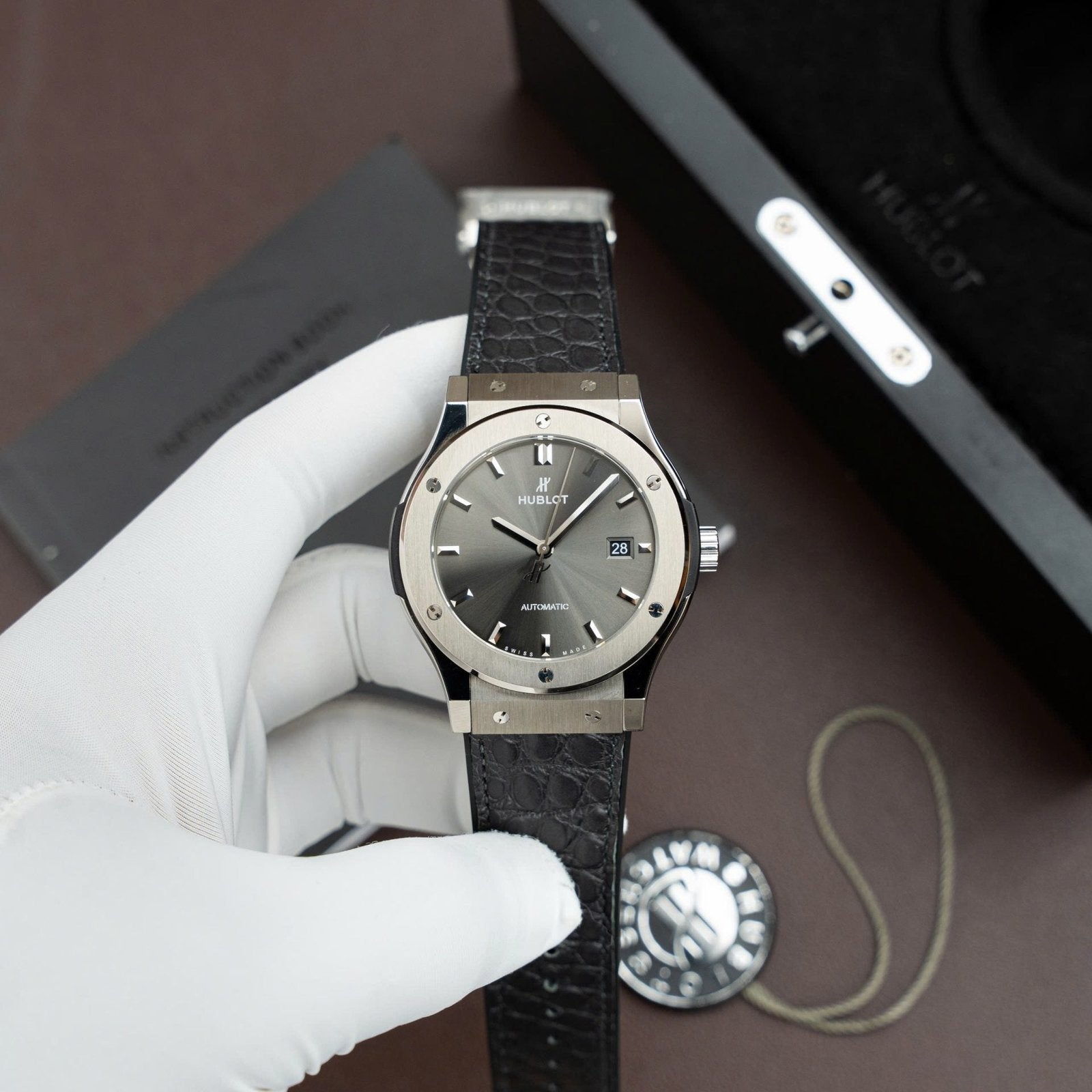 Hublot Classic Fusion Titanium Gray Watch Movement SW300 Weight 84 Gram 42mm