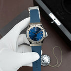 Hublot Classic Fusion Titanium Blue Watch Movement SW300 Rubber Strap 42mm