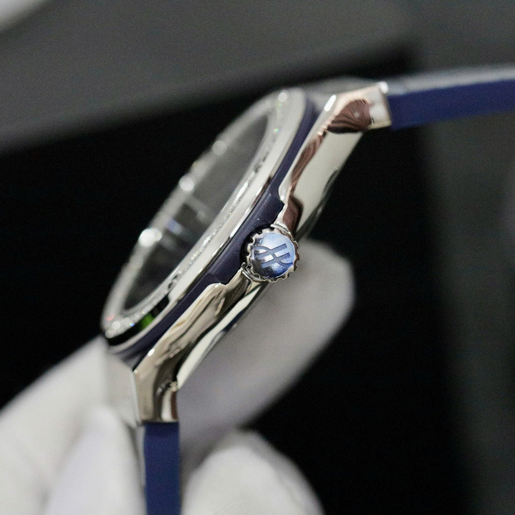 Hublot Classic Fusion Titanium Blue Dial Bezel Diamonds Watch 42mm