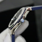 Hublot Classic Fusion Titanium Blue Dial Bezel Diamonds Watch 42mm