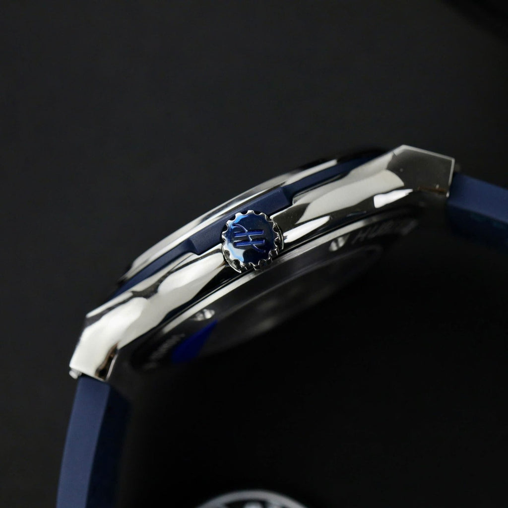 Hublot Classic Fusion Titanium Watch Blue Dial Moissanite Diamonds 42mm
