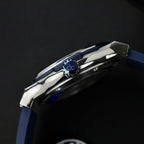 Hublot Classic Fusion Titanium Watch Blue Dial Moissanite Diamonds 42mm