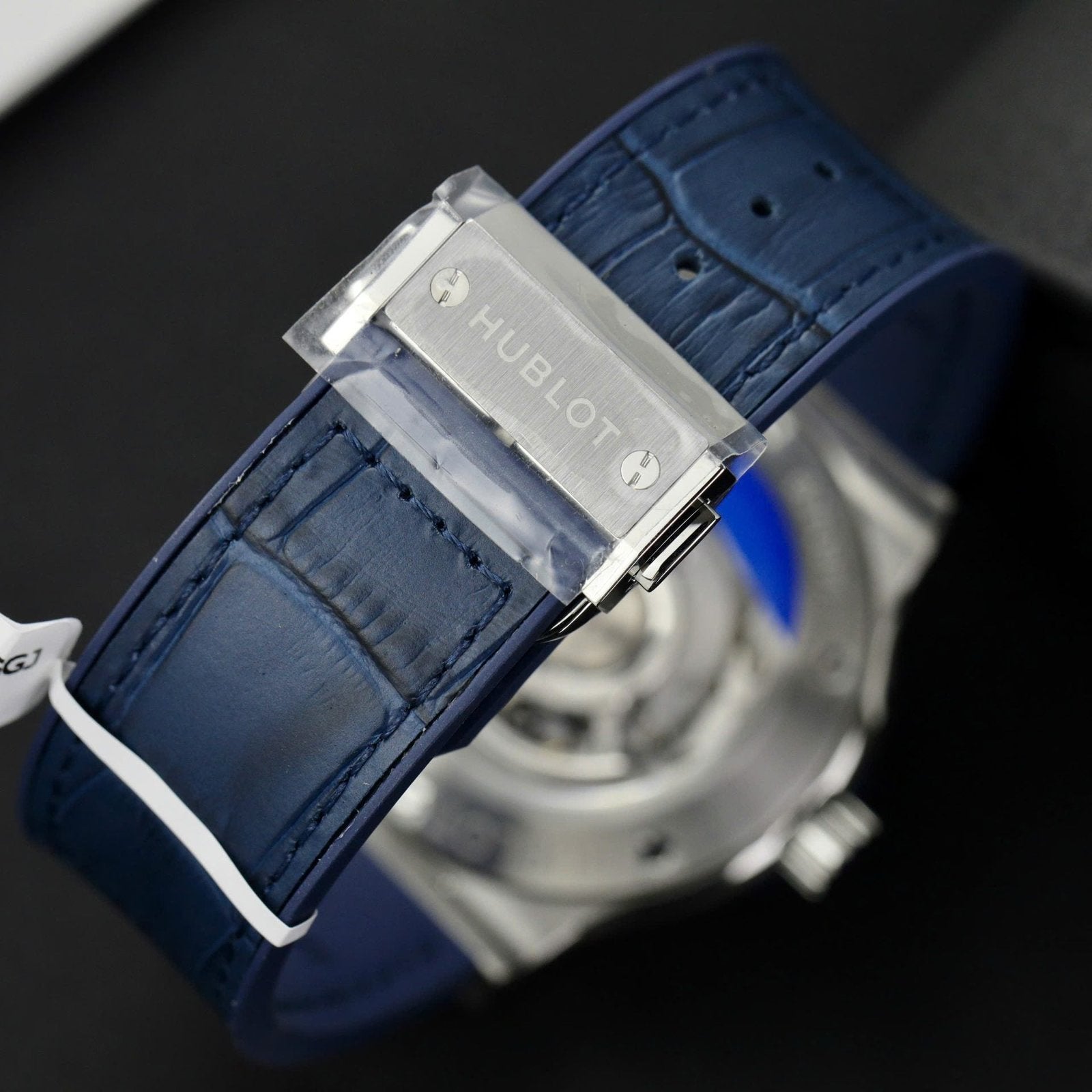 Hublot Classic Fusion Titanium Watch Blue Dial Moissanite Diamonds 42mm
