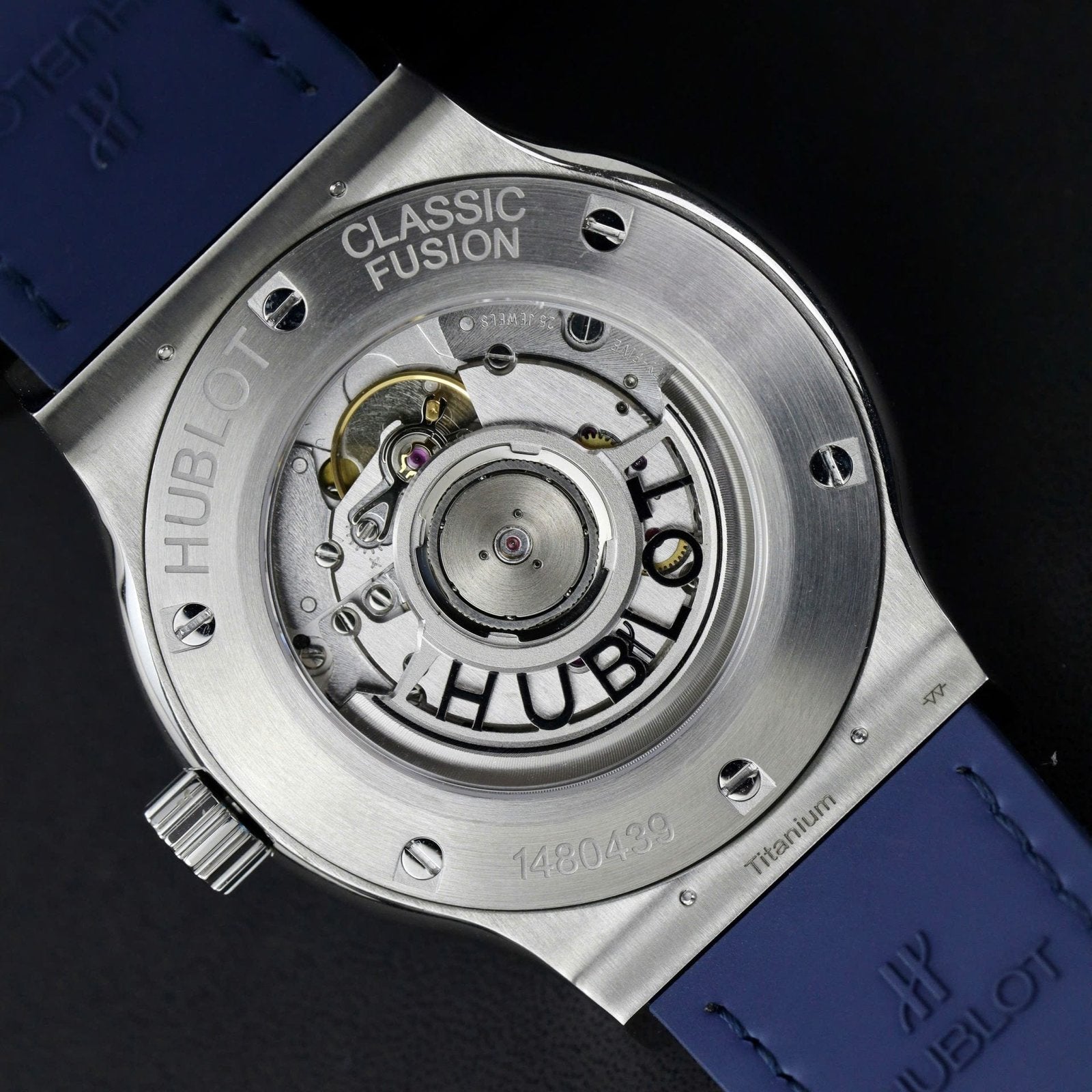 Hublot Classic Fusion Titanium Watch Blue Dial Moissanite Diamonds 42mm