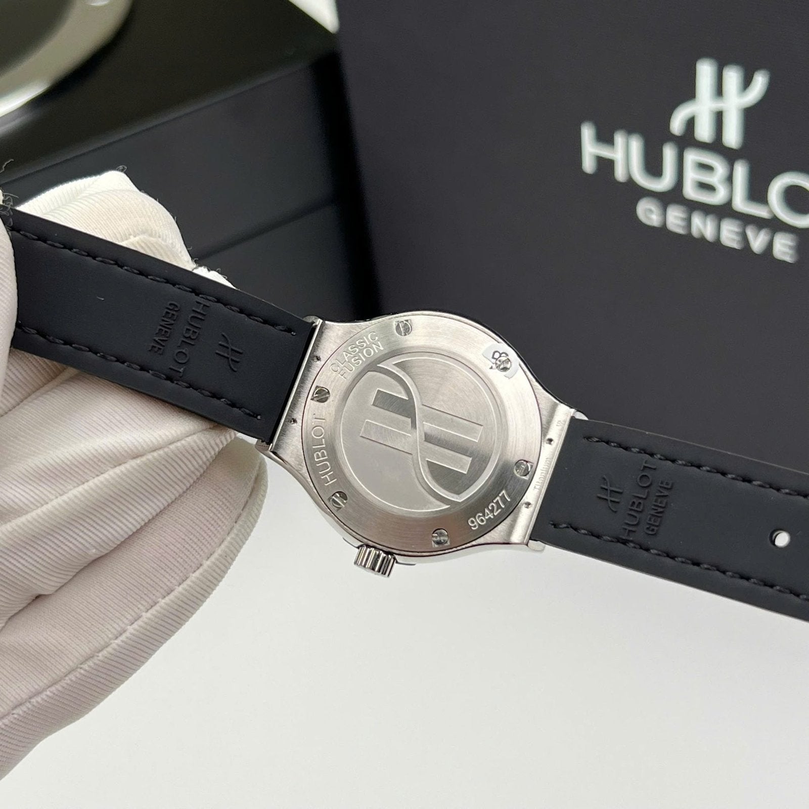 Hublot Classic Fusion Titanium Watch Black Moissanite Diamonds 33mm