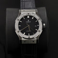 Hublot Classic Fusion Titanium Watch Black Dial  Moissanite Diamonds 42mm
