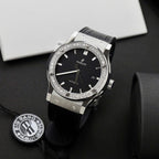 Hublot Classic Fusion Titanium Watch Black Dial  Moissanite Diamonds 42mm