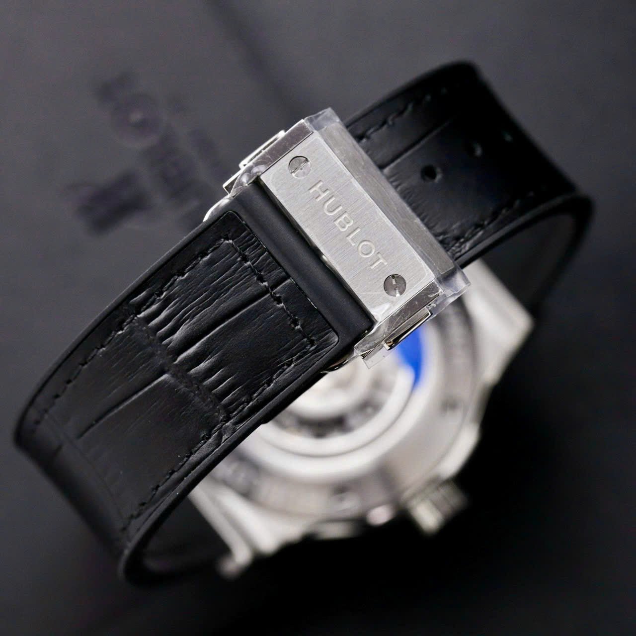 Hublot Classic Fusion Titanium Watch Black Dial  Moissanite Diamonds 42mm