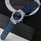 Hublot Classic Fusion Titanium Watch Blue Dial Diamonds 42mm