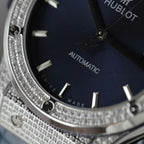 Hublot Classic Fusion Titanium Watch Blue Dial Diamonds 42mm